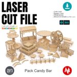 Pack de vectores para corte láser de candy bar - Archivos DXF, SVG, CDR y PDF para madera y MDF - Imagen 3