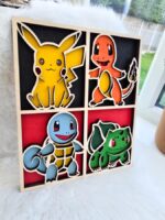 SVG de Pokémon en capas 3D para corte láser - Pikachu, Charmander, Squirtle y Bulbasaur DIY - Imagen 5