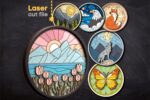 Paquete SVG de Mosaicos para Corte Láser Glowforge - Diseño de Naturaleza con Tulipanes y Animales