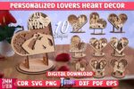 Decoración de Corazón Personalizada para Parejas - Boda y San Valentín, Corte Láser Multicapa
