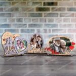 Marcos de fotos de corazón para San Valentín - Plantillas SVG y DXF para corte láser Glowforge