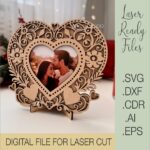 Marco de Fotos de Corazón SVG para Glowforge - Regalo Ideal de San Valentín