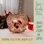 Marco de Fotos de Corazón SVG para Glowforge - Regalo Ideal de San Valentín - Imagen 5