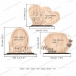 Marcos de fotos de corazón para San Valentín - Plantillas SVG y DXF para corte láser Glowforge - Imagen 2