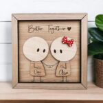 Letrero SVG cortado con láser para San Valentín, regalo romántico en 3D para parejas y aniversarios
