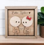 Letrero SVG cortado con láser para San Valentín, regalo romántico en 3D para parejas y aniversarios