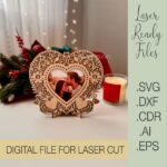 Marco de Fotos de Corazón SVG para Glowforge - Regalo Ideal de San Valentín - Imagen 2