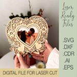 Marco de Fotos de Corazón SVG para Glowforge - Regalo Ideal de San Valentín - Imagen 6