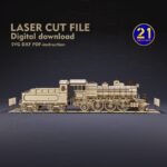 Locomotora de Madera 3D para Corte Láser - Archivos DXF, SVG, AI y CDR para Tren de Vapor - Imagen 2