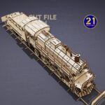 Locomotora de Madera 3D para Corte Láser - Archivos DXF, SVG, AI y CDR para Tren de Vapor - Imagen 5