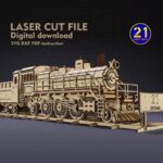 Locomotora de Madera 3D para Corte Láser - Archivos DXF, SVG, AI y CDR para Tren de Vapor - Imagen 6