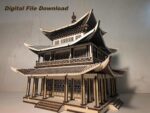 Kit de Pagoda de Madera 3D para Cortadora Láser - Modelos SVG-DXF-AI para Decoración del Hogar