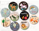 Cuadros Redondos para Baby Shower - Decoración Personalizada para Corte Láser CNC