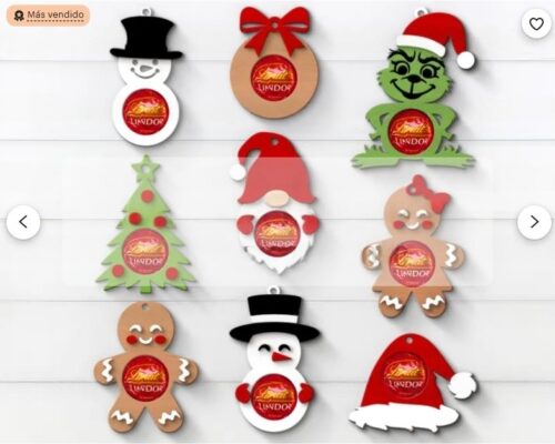 Diseño de Chocolate de Navidad para Corte Láser CNC - Plantilla Personalizable
