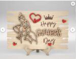Soporte Decorativo de Arte Lineal para Papá y Bebé - Diseño de Corte Láser CNC Personalizado - Imagen 7