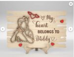 Soporte Decorativo de Arte Lineal para Papá y Bebé - Diseño de Corte Láser CNC Personalizado - Imagen 5