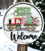 Señal de Tren de Navidad para Corte Láser – Diseño Decorativo Único y Personalizable - Imagen 2