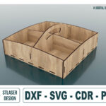 Archivos vectoriales para corte láser de madera - Diseño de bandeja personalizado y fácil de usar