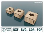Caja de madera con archivos SVG para corte láser - 3 tamaños incluidos, diseño vectorial profesional
