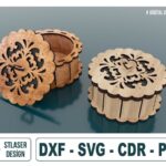 Archivos SVG para Caja de Regalo Redonda Decorativa - Corte Láser de Madera Vectorial