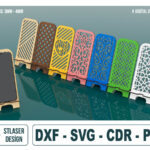 Soporte de Teléfono Cortado con Láser - 7 Archivos SVG Decorativos para Madera