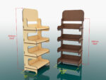 Archivos SVG de soporte de exhibición de 4 estantes para corte láser en madera - Diseño profesional - Imagen 2