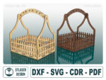 Archivos SVG para Cesta Decorativa - Corte Láser de Madera, Diseño Vectorial Creativo