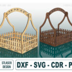 Archivos SVG para Cesta Decorativa - Corte Láser de Madera, Diseño Vectorial Creativo