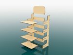 Archivos SVG de soporte de exhibición de 4 estantes para corte láser en madera - Diseño profesional - Imagen 3