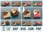 Cajas decorativas de madera cortadas con láser - 10 diseños únicos + archivos SVG para corte