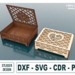 Caja de corazón cortada con láser - Archivos SVG vectoriales para corte láser profesional