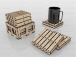 SVG para Corte Láser: Posavasos de Palets - Diseños Vectoriales para Madera - Imagen 2