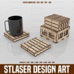 SVG para Corte Láser: Posavasos de Palets - Diseños Vectoriales para Madera