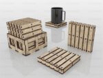 SVG para Corte Láser: Posavasos de Palets - Diseños Vectoriales para Madera - Imagen 3