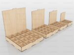 Cajas de Almacenamiento con Tapa Abatible - Archivos SVG para Corte Láser en 4 Tamaños - Imagen 4