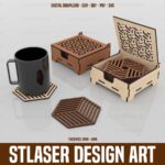 Posavasos únicos cortados con láser - Archivos SVG para corte de madera y decoración personalizada