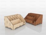 Archivos SVG de organizador de escritorio para corte láser en madera | Diseño vectorial premium - Imagen 3