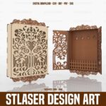 Archivos SVG para corte láser de gabinete de llaves y llaveros de madera, archivos vectoriales premium