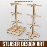 Expositor de Llaveros Cortado con Láser - Archivos SVG y Vectoriales para Madera