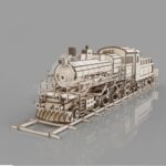 Locomotora de Tren de Vapor para Ensamblar - Kit de Corte Láser CNC, Ideal para Modelistas