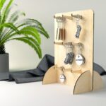 Soporte para Llaveros - Archivo Digital Corte Láser - Diseño Cuadrado Redondeado - Ai SVG EPS - Ideal para Ferias y Puestos de Artesanía