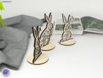 Juego de 3 Conejitos de Pascua Florales - Archivos para Corte Láser Glowforge - Imagen 3