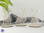 Juego de 3 Conejitos de Pascua Florales - Archivos para Corte Láser Glowforge - Imagen 4