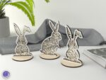 Juego de 3 Conejitos de Pascua Florales - Archivos para Corte Láser Glowforge