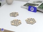 Posavasos de Abejas - Archivos de Corte Láser para Glowforge - Diseño en Madera Personalizado