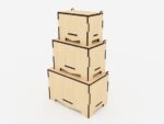 Caja Multiusos de Madera Corte Láser - 3 Tamaños, Archivos Vectoriales para Corte en Madera