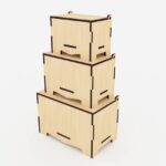 Caja Multiusos de Madera Corte Láser - 3 Tamaños, Archivos Vectoriales para Corte en Madera