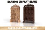 Soporte de exhibición de pendientes cortado a láser - Organizador de joyas en formatos SVG, DXF, PDF, PNG, JPG, AI, EPS