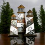 Lighthouse Trio SVG para corte láser Glowforge - Archivos digitales para 1/8" y 1/4"