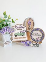 Archivo SVG para Corte Láser: Set de 5 Decoraciones de Flores de Lavanda para Estantes Primavera - Imagen 2